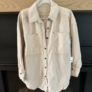 Free people light corduroy button down nwt